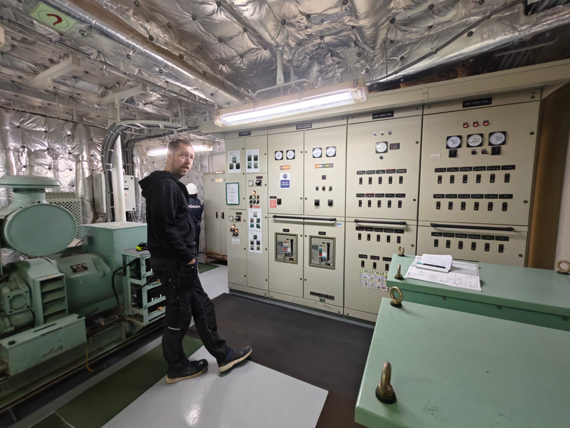 eMarine engineer in a vessel engine control room